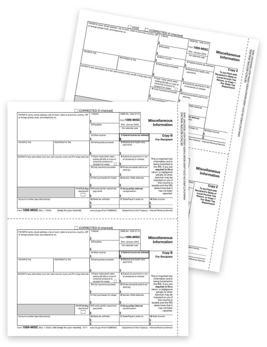 1099MISC Tax Forms Sets for Efilers, Recipient and Payer Forms Only at Big Discounts, No Coupon Code Needed - DiscountTaxForms.com