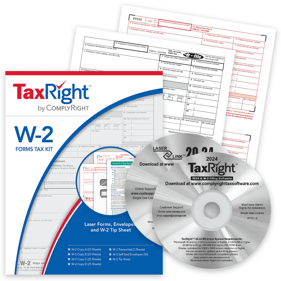 W2 Software and Forms Kits with E-filing Options for 2024 - DiscountTaxForms.com