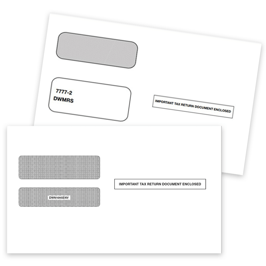 Form 1095 Envelopes for 1095B and 1095C Forms, Double Window, Security Tinted, Tax Return Documents Enclosed - DiscountTaxForms.com