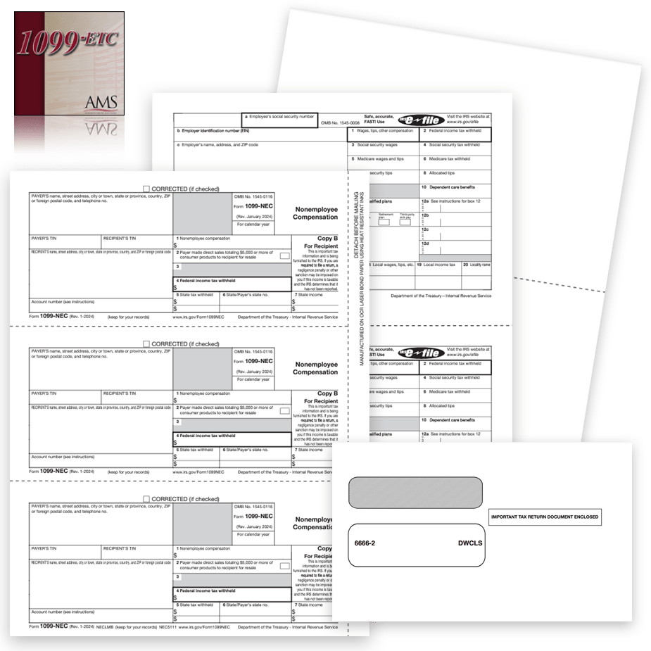 Compatible 1099 & W2 Forms for 1099ETC Software, Official Tax Forms, Blank Perf Paper and Envelopes, Guaranteed Compatible at Big Discounts, No Coupon Needed - DiscountTaxForms.com