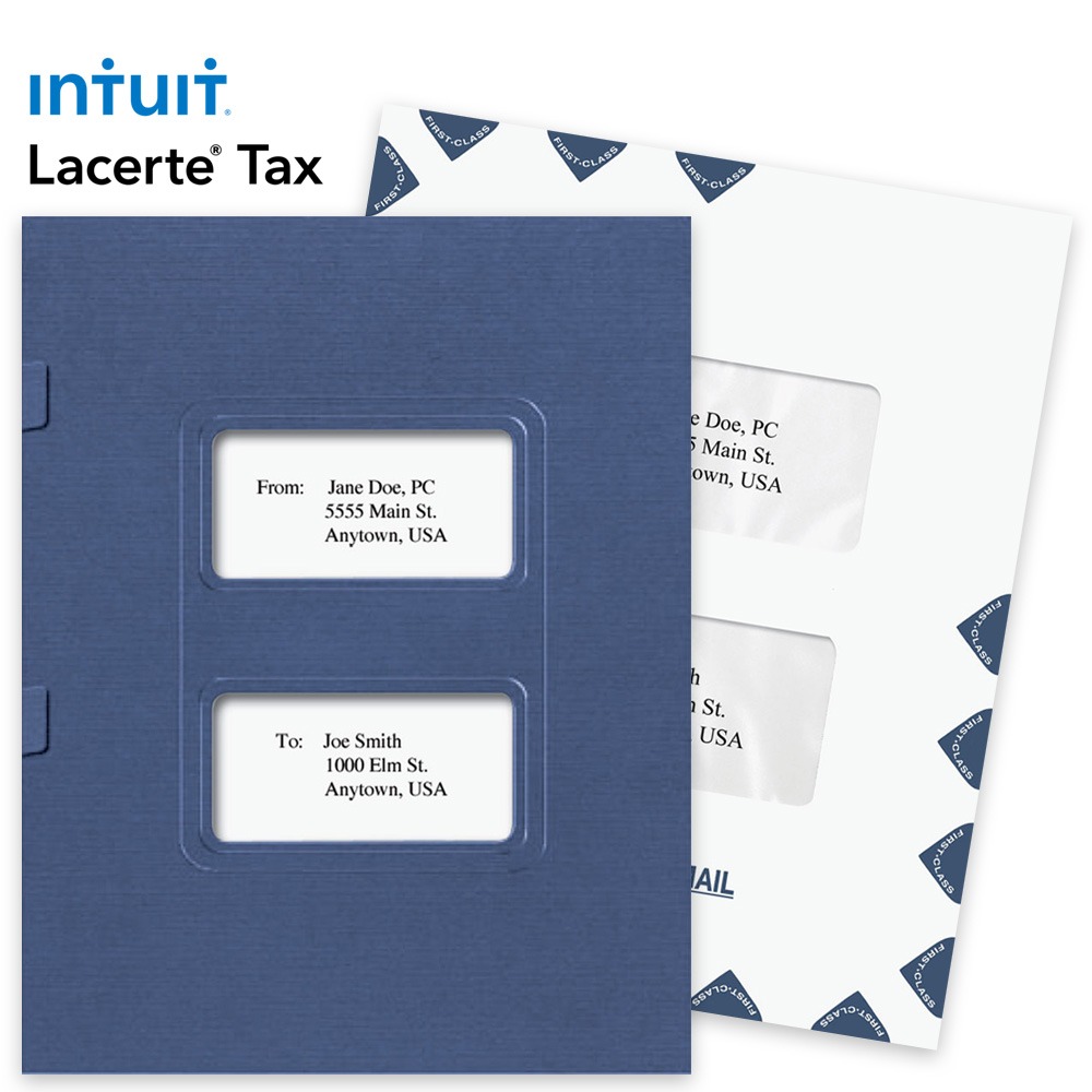 Window Folders and Envelopes for Lacerte Tax Software by Intuit, Guaranteed Compatible at Big Discounts, No Coupon Needed - DiscountTaxForms.com