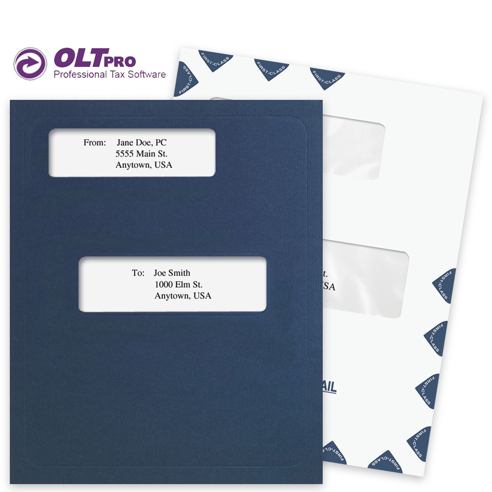 Window Folders and Envelopes for OLT Pro Tax Software, Guaranteed Compatible at Big Discounts, No Coupon Needed - DiscountTaxForms.com