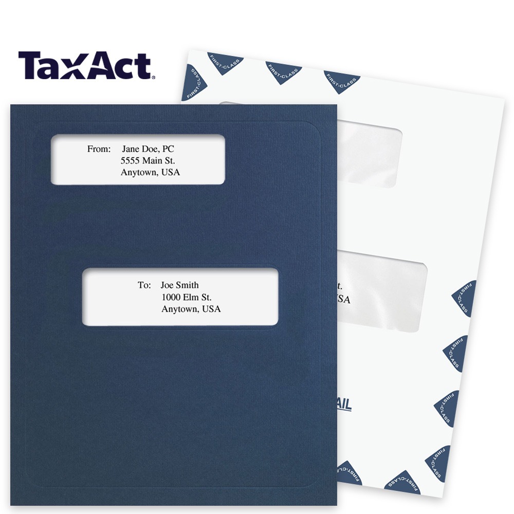 Window Folders and Envelopes for TaxAct Tax Software, Guaranteed Compatible at Big Discounts, No Coupon Needed - DiscountTaxForms.com