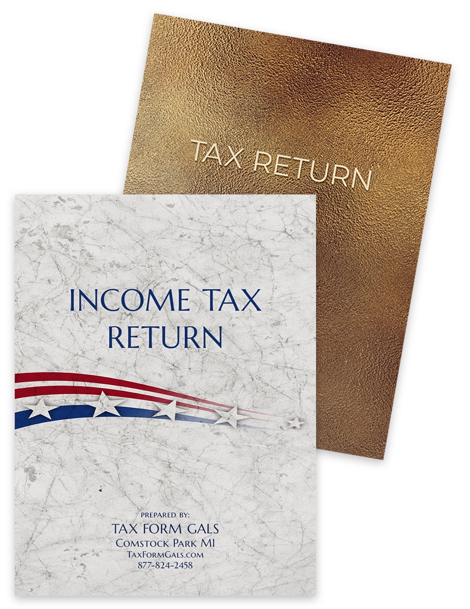 Custom Printed Client Tax Return Folders for Tax Preparers, Accountants and CPAs at Big Discounts - DiscountTaxForms.com