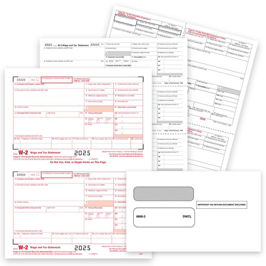 Order Official W2 Forms Preprinted in 2up, 3up and 4up Formats for the IRS, Employees and Recipients at Big Discounts, No Coupon Needed - DiscountTaxForms.com