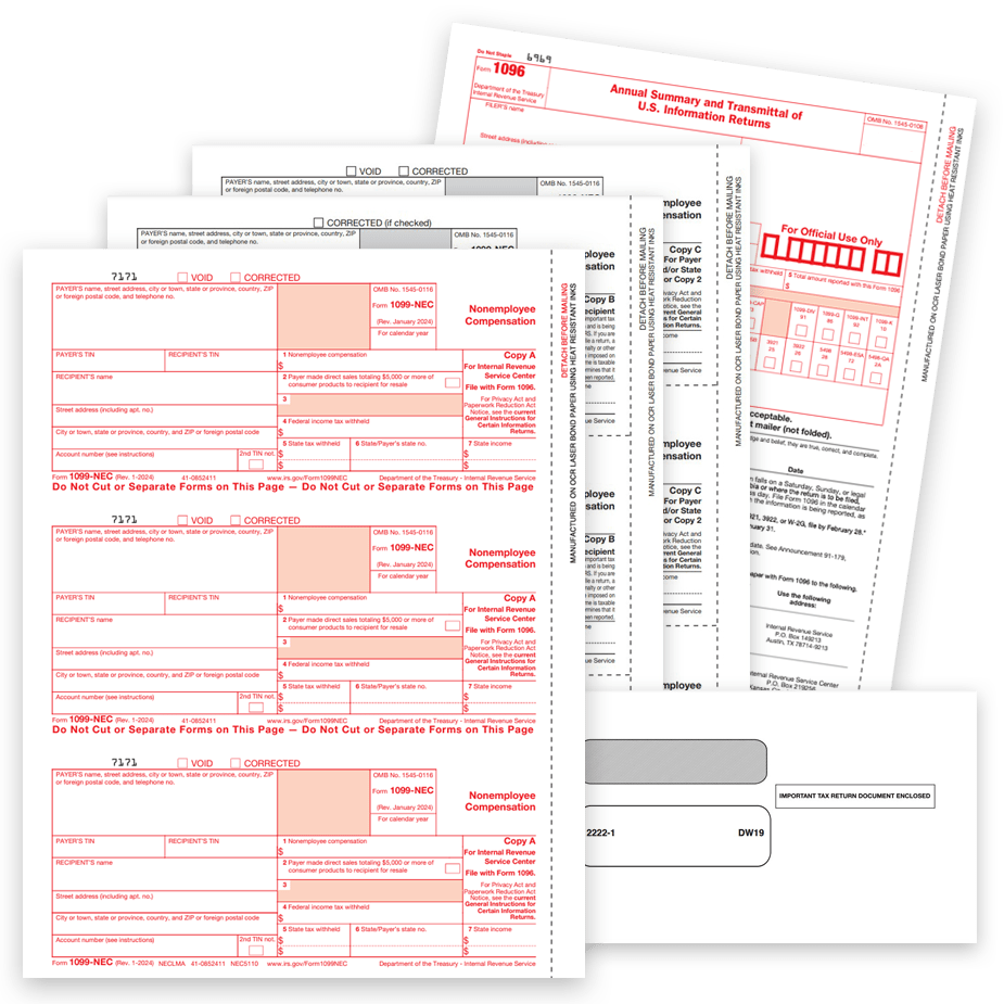 Order 1099 Tax Form Sets for IRS Filing, Recipient Copies, Optional 1099 Envelopes at Big Discounts, No Coupon Needed - DiscountTaxForms.com